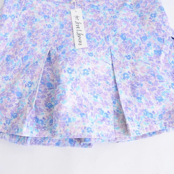For Love & Lemon Marlo Mini Skirt Purple Floral Skirt M NWT - Picture 6 of 12